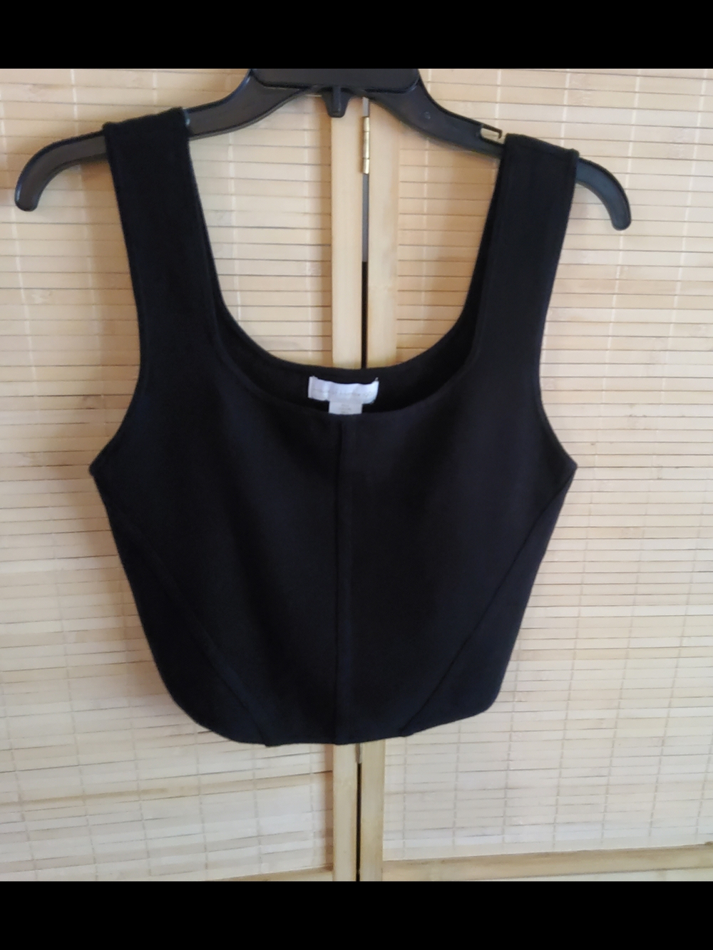 Black Women's House Of Harlow Square Neck Crop Tank Top